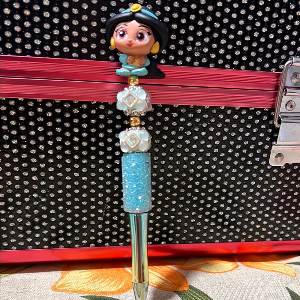 Disney Jasmine Pen with Blue and Gold Accents+ one random character pen